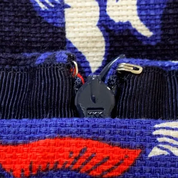 J. Crew Factory Skirt Blue Red Floral Cotton Pencil Mini Skirt Size 6 - Picture 11 of 14